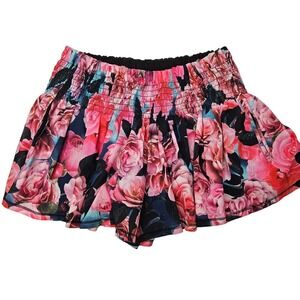 Lululemon Hot Hitter Skort 4 Pink‎ Floral Secret Garden Black